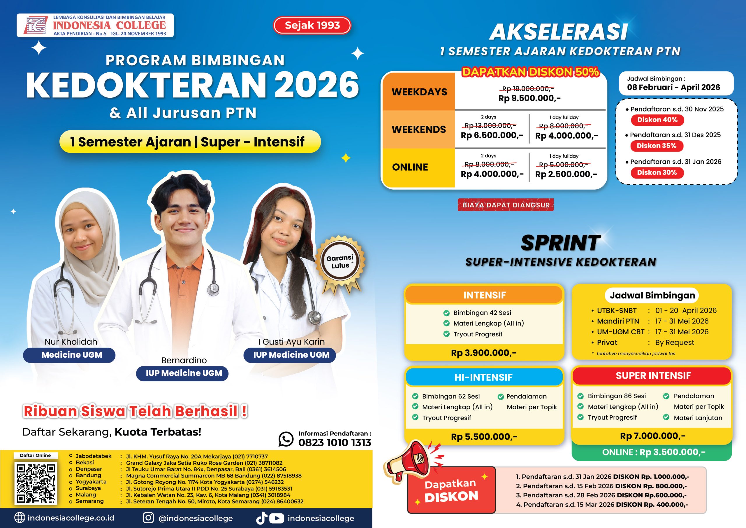 Bimbel Kedokteran 2026 - Akselerasi & SPRINT Bimbel Kedokteran 2026 - Akselerasi & SPRINT